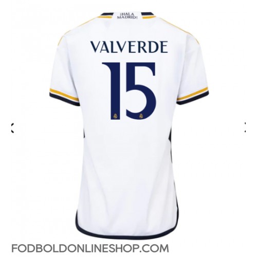 Real Madrid Federico Valverde #15 Hjemmebanetrøje Dame 2023-24 Kortærmet